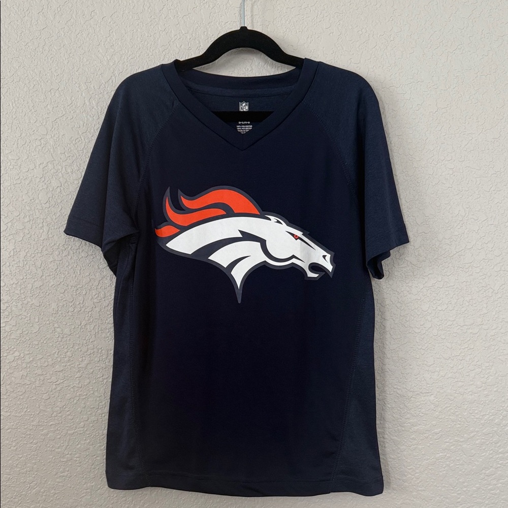 Kids Navy Blue Denver Broncos Dri-Fit Short Sleeve Tee